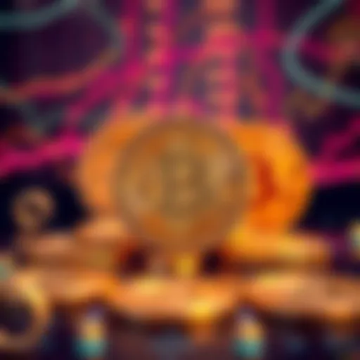A visual representation of Bitcoin symbols in front of a backdrop of quantum computing elements, highlighting the security risks.