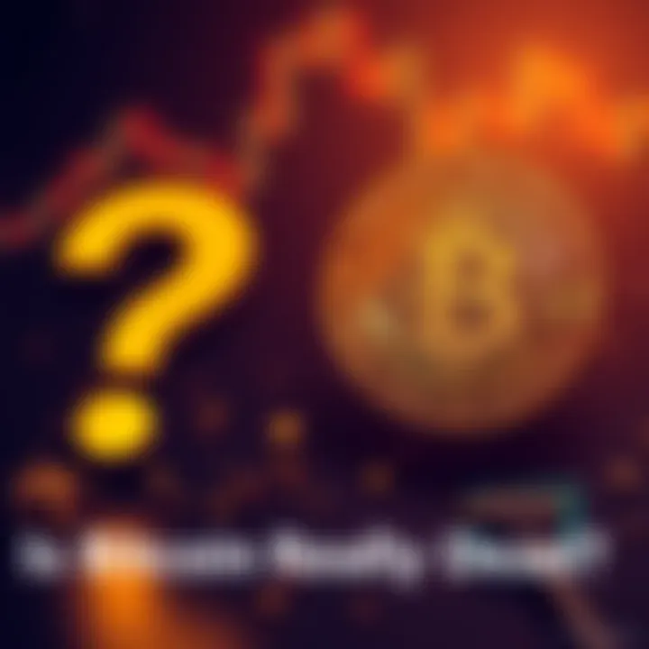 A Bitcoin symbol next to a question mark, representing the uncertainty about Bitcoin's future.