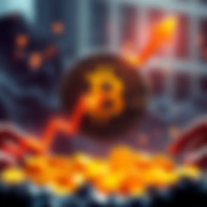Bitcoin logo with an upward arrow indicating its rise to $124,000