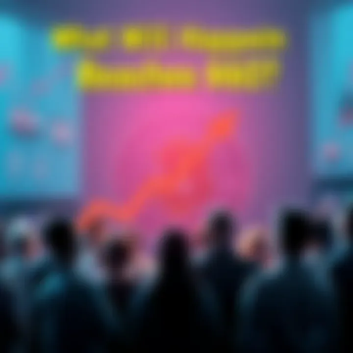 A graphic showing Bitcoin symbol with a rising arrow, indicating its price hitting $60, surrounded by curious people discussing ideas.