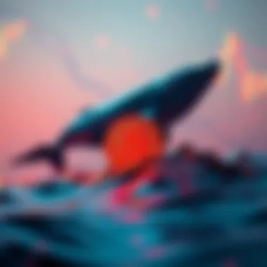 Bitcoin Rebound A visual representation of Bitcoin's price chart showing an upward trend with whale graphics symbolizing large holders affecting the market.