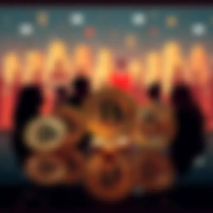 A visual representation showing Bitcoin symbols with a backdrop of diverse people discussing financial challenges. The scene highlights empathy and understanding in financial conversations.