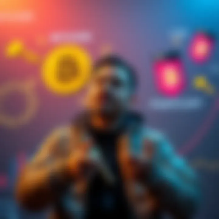 Bitcoin security concepts A person explaining Bitcoin security concepts with visuals of hardware wallets and keys