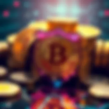 A digital representation of Bitcoin coins with a shield, symbolizing protection against quantum attacks.