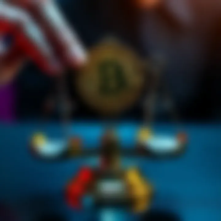 A person holding a Bitcoin while weighing scales show convenience on one side and control on the other