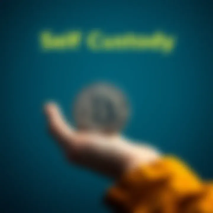 A person holding a Bitcoin symbol in their hand, representing control and self custody in cryptocurrency usage.