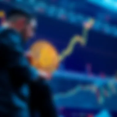 Bitcoin short squeeze prediction Graph showing Bitcoin price rising with investors looking concerned and hopeful