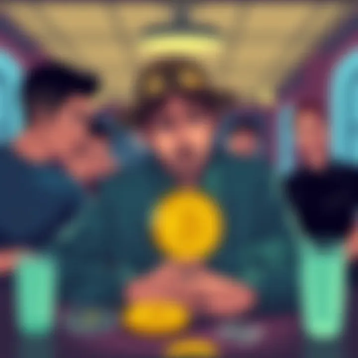 Illustration of a Bitcoin skeptic engaging in discussion