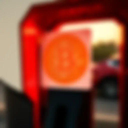 Close-up of a Bitcoin sticker placed on a Tesla supercharger in Los Angeles, showing the Bitcoin logo without any promotional text.