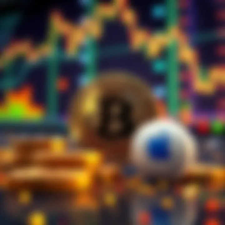 Bitcoin and Stock Comparison An illustration showing Bitcoin symbol next to stock icons for NVDA and AAPL, symbolizing investment choices.