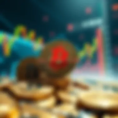 Bitcoin stock-split concept Visual representation of Bitcoin coins being split like stock shares, showing market dynamics and investor reactions