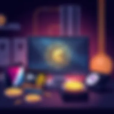 Secure Bitcoin Storage Options An illustration showing various hardware wallets and a computer screen with the Electrum logo, symbolizing safe Bitcoin storage methods.