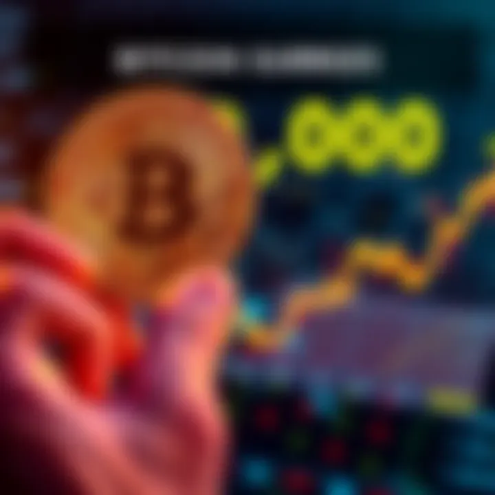 A digital representation of Bitcoin rising above $81,000 with a graph showing an upward trend