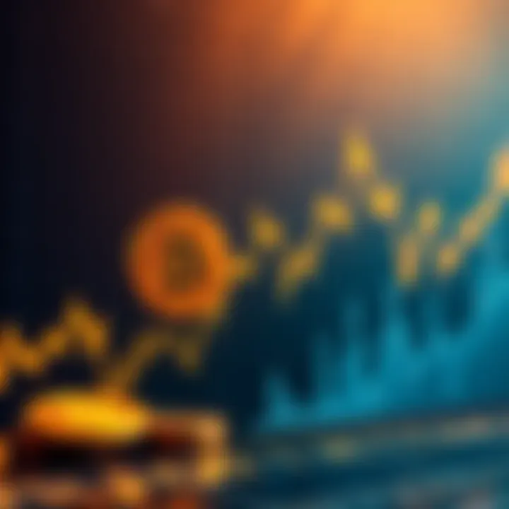 A graph showing Bitcoin's price surge with a highlighted golden cross pattern and a large dollar sign representing a significant purchase.