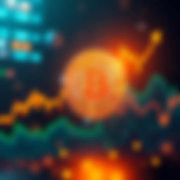 A digital representation of Bitcoin's price chart showing its rise to a new all-time high.