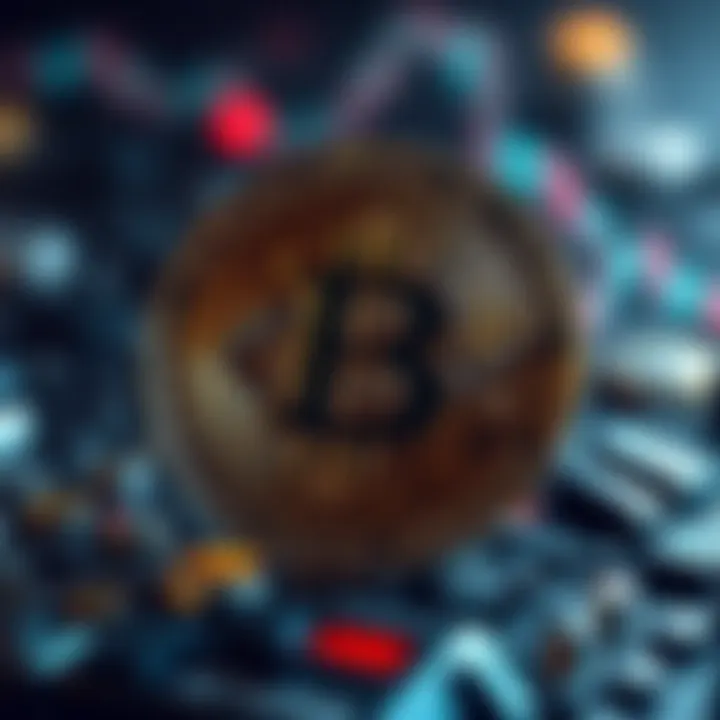 A shiny Bitcoin coin with the Bitcoin symbol prominently displayed, representing cryptocurrency in finance.