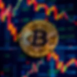 Bitcoin symbol on a digital background A large Bitcoin symbol in the center with binary code and financial charts in the background representing the digital finance world.