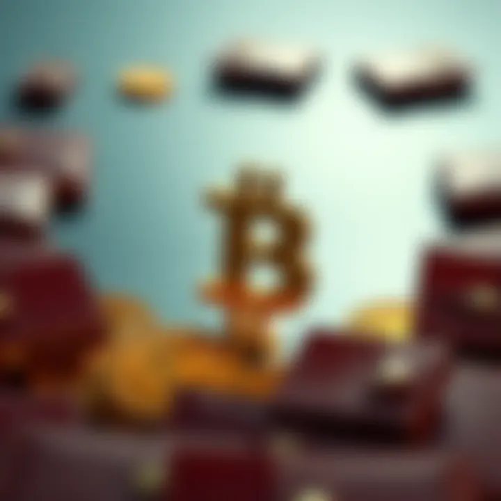A Bitcoin symbol surrounded by empty wallets to show the disparity in ownership