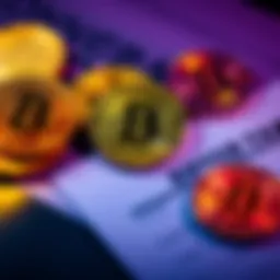 A visual representation of Bitcoin coins and tax documents, illustrating the connection between cryptocurrency transactions and capital gains tax in the UK.