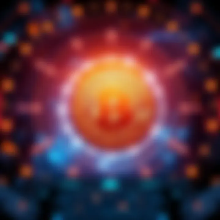 Bitcoin and time travel concept A futuristic scene showing a Bitcoin symbol intertwined with a time portal, depicting a blend of technology and time travel elements.