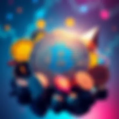 Illustration of Bitcoin symbol with various cryptocurrencies around it, representing the current crypto market