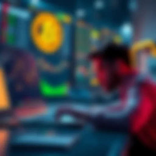 A person looking at Bitcoin market charts on a laptop, considering selling or holding their investment.