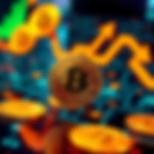 A graphic showing Bitcoin symbols and arrows indicating movement, representing the transfer of over 8% of total Bitcoin supply.