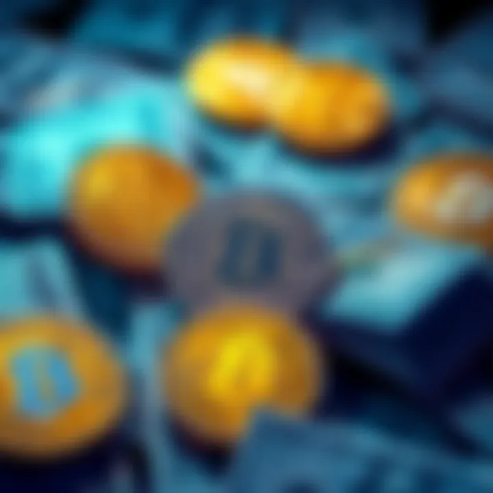 An illustration showing Bitcoin symbols with dollar bills, symbolizing large transactions, linked to an Iranian exchange.