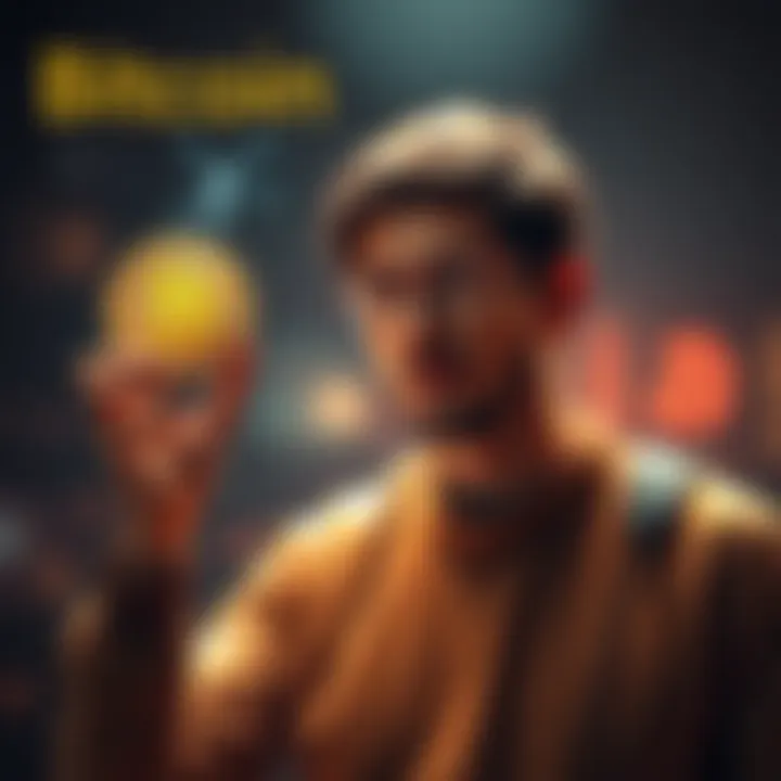 A person holding a Bitcoin symbol, looking thoughtful about their investment journey, representing a change of heart towards Bitcoin.