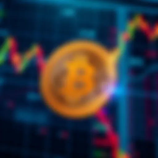 A visual representation of Bitcoin changing from cash to an investment tool, showing a Bitcoin symbol merging with stock market charts.