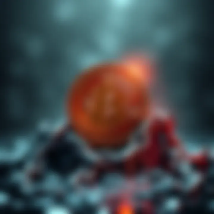 A graphic showing the Bitcoin logo trapped in chains, symbolizing the debate over its role in freedom and control.