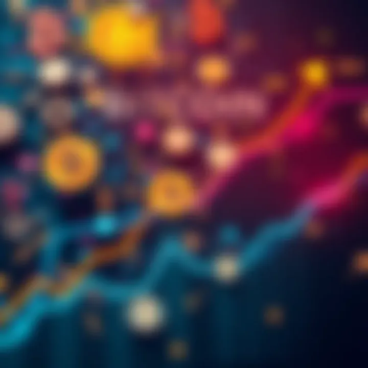 Dynamic Bitcoin Trends Visual representation of Bitcoin's volatility and long-term growth trajectory, showcasing a rollercoaster graph against a backdrop of digital currency symbols.