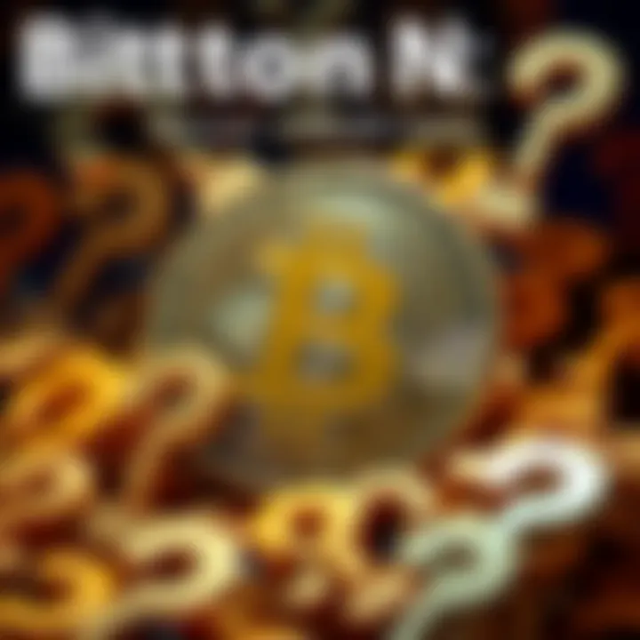 Bitcoin Symbol and Trust Issues A close-up of the Bitcoin symbol surrounded by question marks, representing trust issues in financial systems.