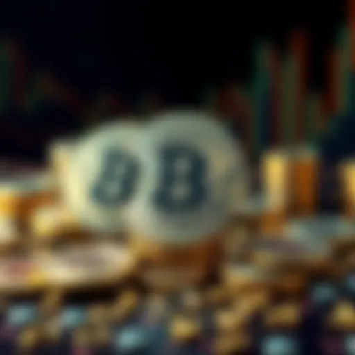 Illustration of Bitcoin coins splitting into smaller units to represent a potential unit split for investors