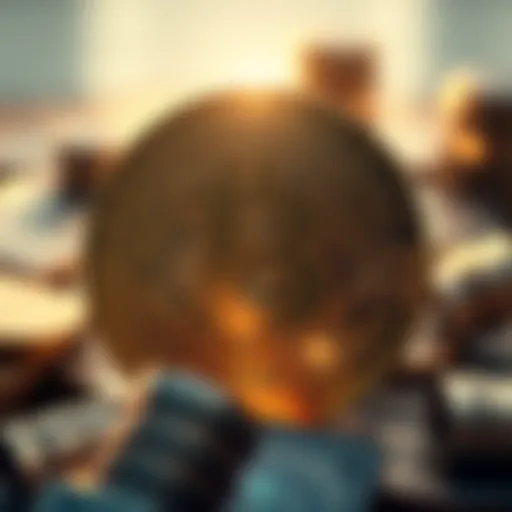 Bitcoin symbol overshadowing the US dollar symbol, representing a shift in global currency power