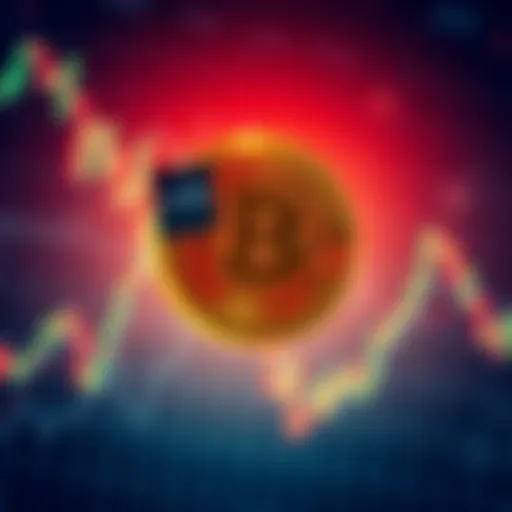 An illustration showing a Bitcoin symbol with a price tag of $75,000 and a background of fluctuating market graphs, representing the debate over intrinsic value.