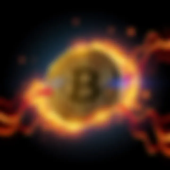 A graphic showing Bitcoin symbol fluctuating between zero and infinity with arrows depicting dramatic changes in value.