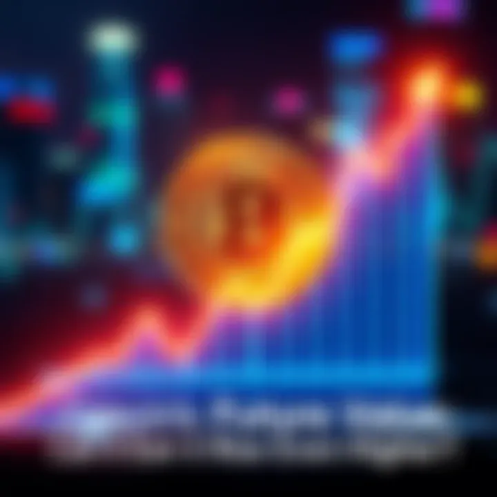 Graph showing rising value of Bitcoin over time with a fixed supply line