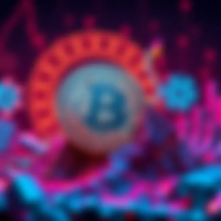 Graphic showing Bitcoin rising with AI symbols in the background