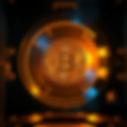 A visual of a Bitcoin symbol locked in a secure vault, representing long-term investment in cryptocurrency.