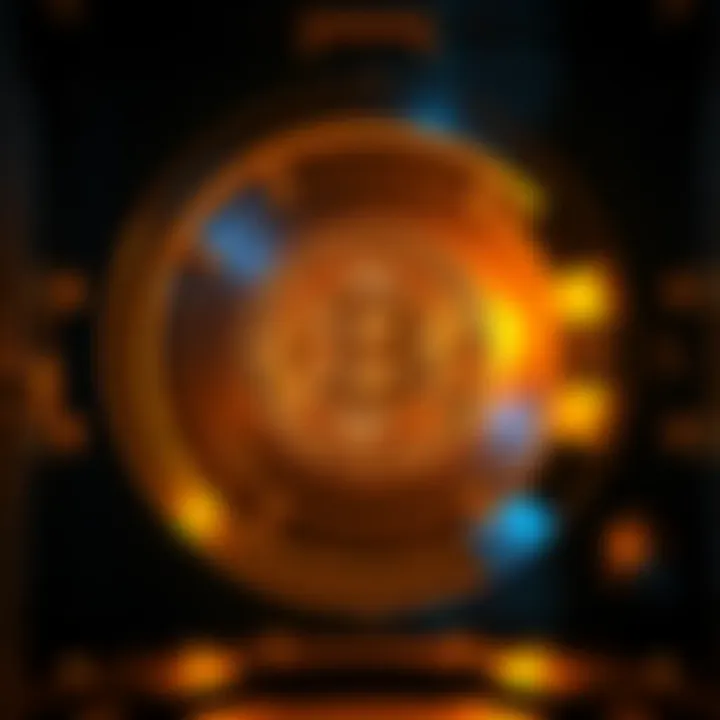 Bitcoin in a vault A visual of a Bitcoin symbol locked in a secure vault, representing long-term investment in cryptocurrency.