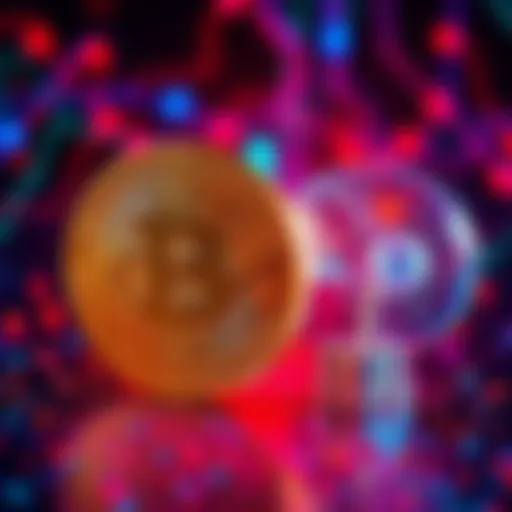 A juxtaposition of Bitcoin symbol and AI technology representation, highlighting the shift in investment focus.