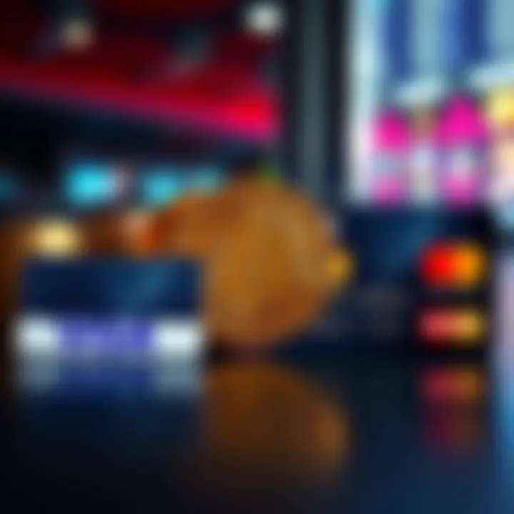 Bitcoin and Credit Card Comparison A visual showing Bitcoin symbols alongside Visa and Mastercard logos, highlighting their transaction amounts in gambling.