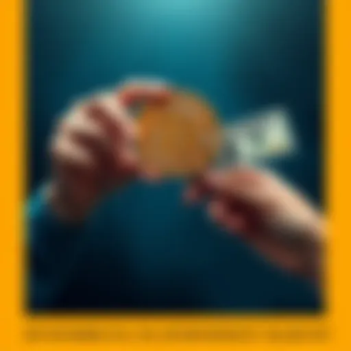 A person holding a Bitcoin symbol in one hand and cash in the other, symbolizing the choice between Bitcoin and traditional money.