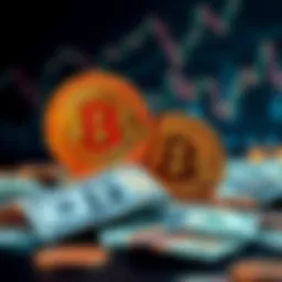 A visual comparison showcasing Bitcoin and fiat currency, highlighting Bitcoin's blockchain technology and its tracking capabilities