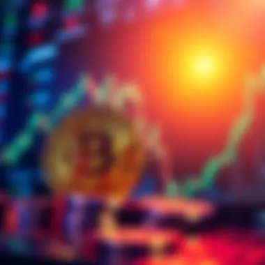 Bitcoin versus stocks comparison A visual representation of Bitcoin coins and stock market charts, illustrating the differences in investment safety