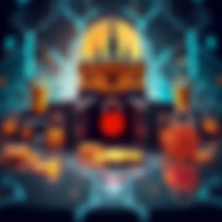 The Fortress of Bitcoin Security An artistic representation of various Bitcoin wallet types, highlighting cold storage and nodes as secure options, with digital locks symbolizing safety and investments, against a sleek tech background.