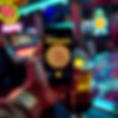 Bitcoin Wallets for Casino Cashouts A person holding a smartphone displaying a Bitcoin wallet app, with casino chips and cash in the background