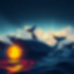 A group of whale silhouettes representing large Bitcoin holders considering how to spend their cryptocurrency without banks