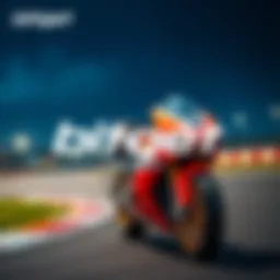 Bitget logo alongside a MotoGP motorcycle on a racetrack
